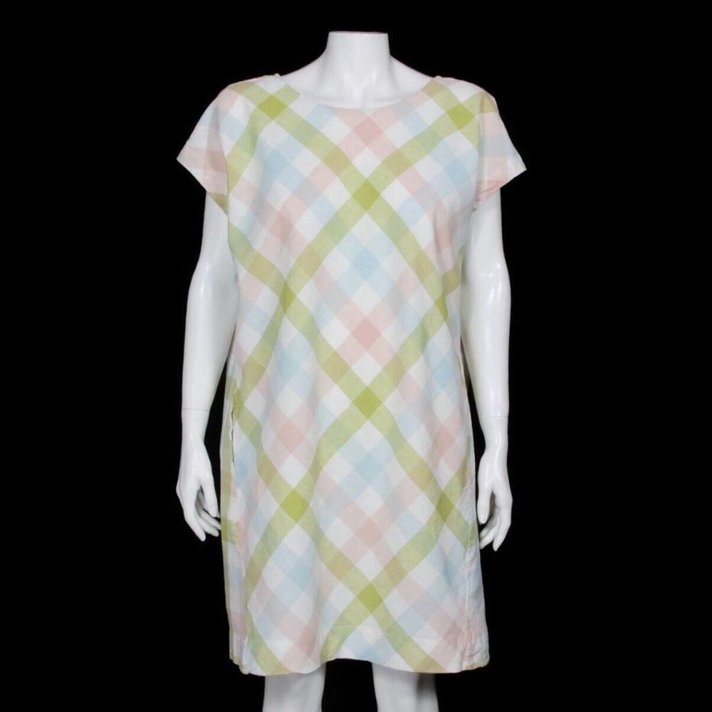 Peyton Parker Dress XL Green Pink Pastel Gingham  Check Country Garden sz XL 831